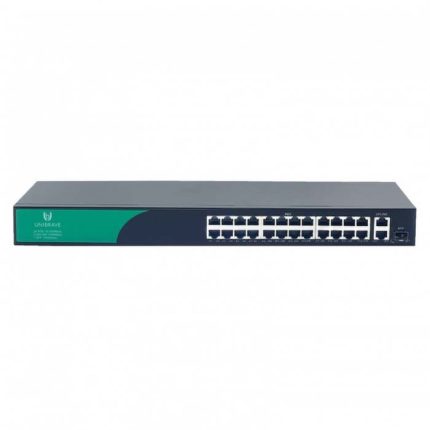Unibrave UB-SW-24F2G1SFP-300 Base Неуправляемый коммутатор Unibrave с поддержкой PoE на 24 порта, 2 Uplink 1000 Мбит/c и 1 SFP (300 Вт)