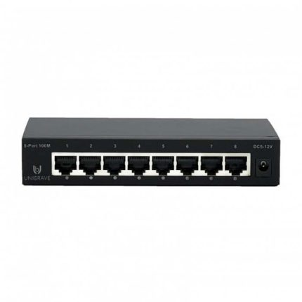 Unibrave UB-SW-1008-12V Сетевой неуправляемый коммутатор Unibrave на 8 портов 100 Мбит/c, 12V