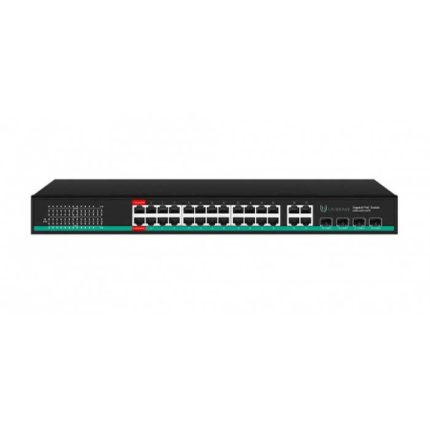 Unibrave UB-SW-24G4G4SFP-400 Pro Гигабитный неуправляемый коммутатор Unibrave с поддержкой PoE на 24 порта, 4Uplink, 4SFP-портами