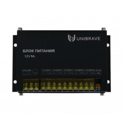 Unibrave Блок питания Unibrave UB-БП-12V5А-5CH, металл