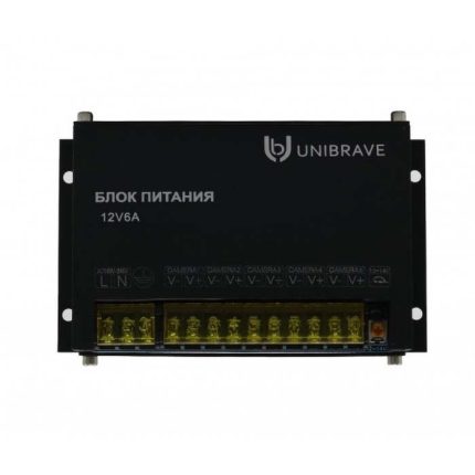 Unibrave Блок питания Unibrave UB-БП-12V6А-5CH, металл