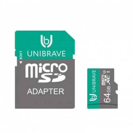 Unibrave Карта памяти для видеонаблюдения 64GB MicroSD Unibrave Class 10 U3 + SD адаптер